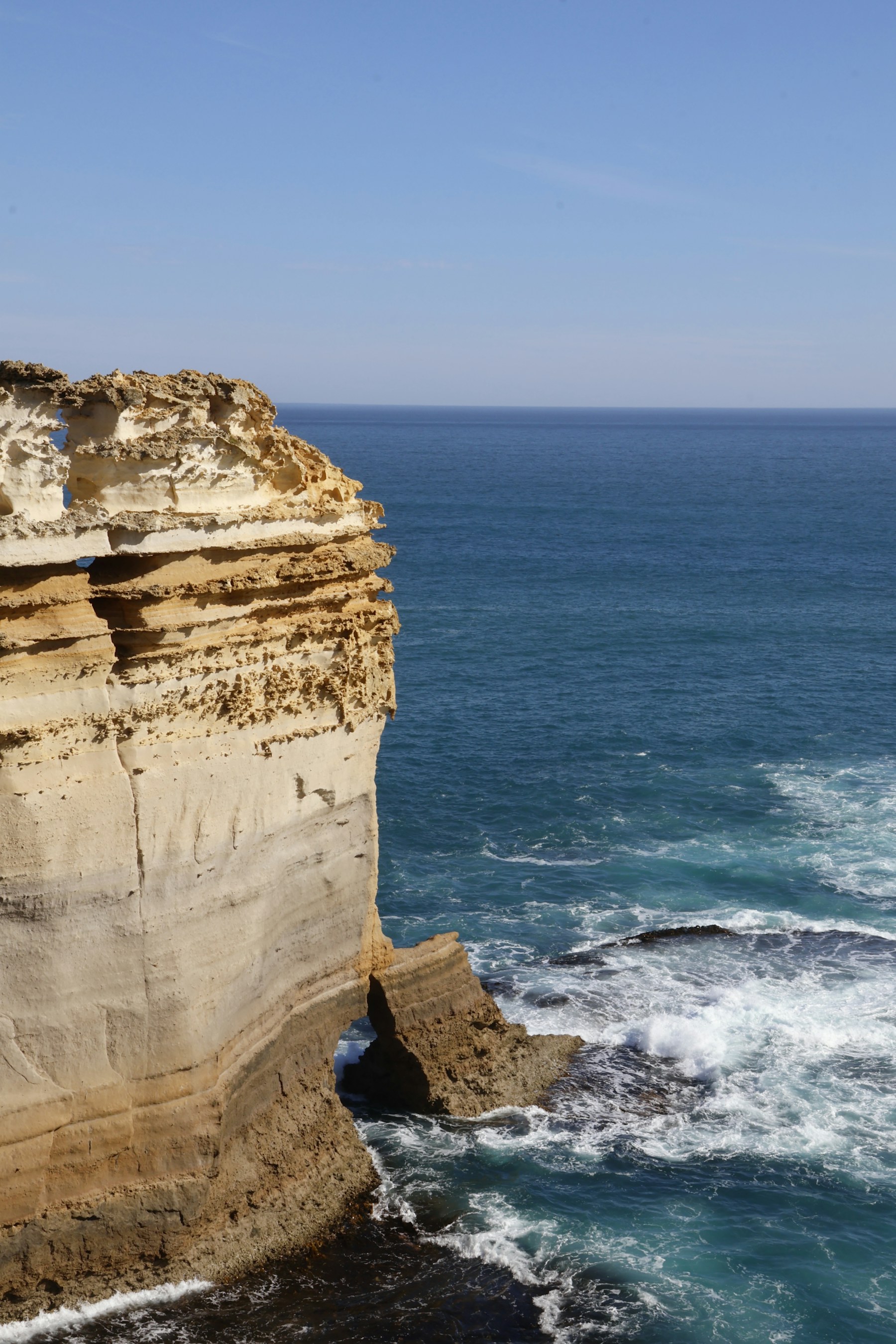 The weathered limestone cliffs of the Razorback on Victoria's coast